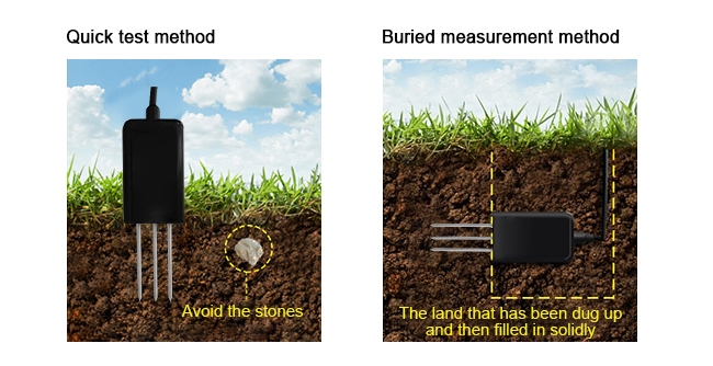 Soil moisture temperature sensor measurement methods