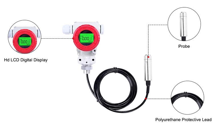 Submersible hydrostatic level sensor detail