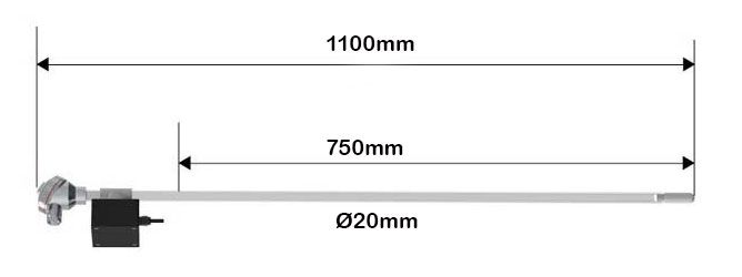Tensiometer soil moisture sensor dimension