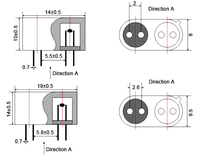 Thermal conductivity co2 sensor dimension