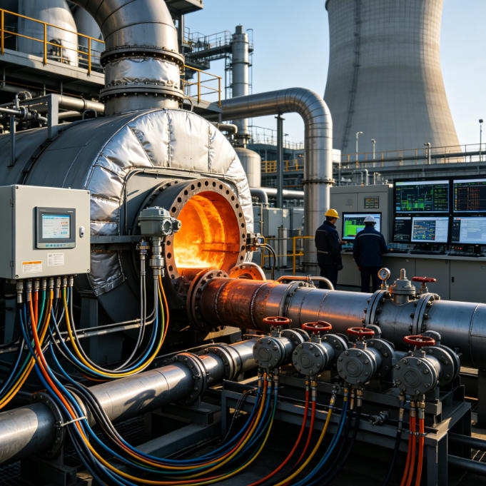 Thermal power plant temperature measurement with programmable isolator