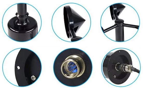 Three cup anemometer dimension feature
