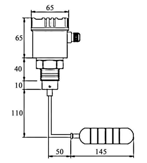 Top mounted float level switch dimensions