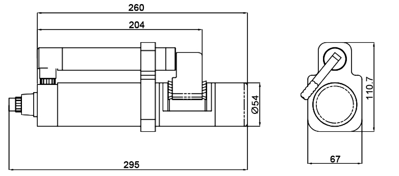 Transparency sensor dimension