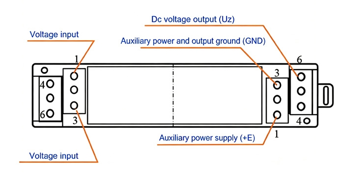 True RMS voltage transducer wiring diagram AC DC 500V input 0-10V output