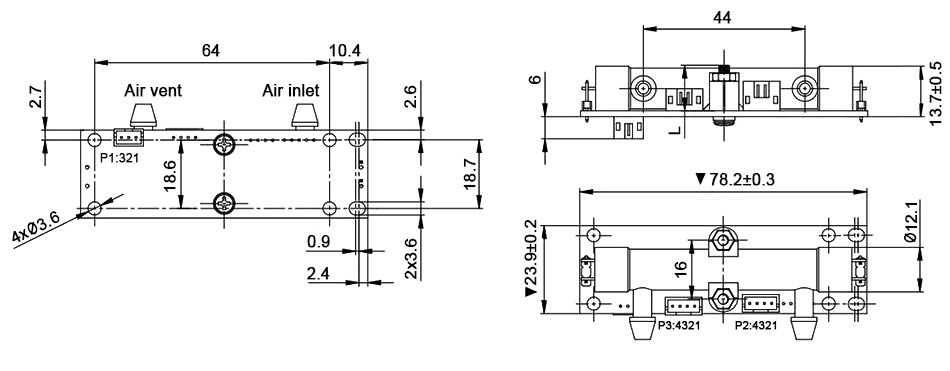 Ultrasonic gas flow sensor short type dimension