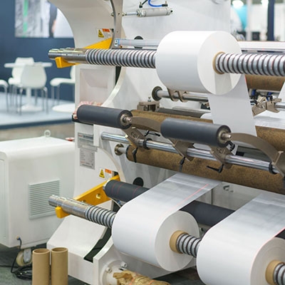 Ultrasonic label sensor of slitting and rewinding machine