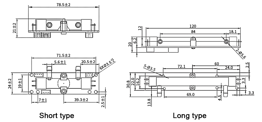 Ultrasonic oxygen sensor dimension