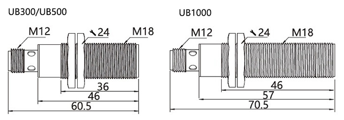 M18 ultrasonic proximity sensor dimension