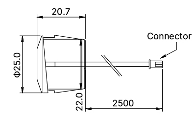 Ultrasonic sensor module dimensions drawing.