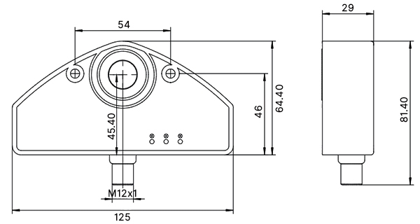 Ultrasonic tank sensor dimensions drawing.