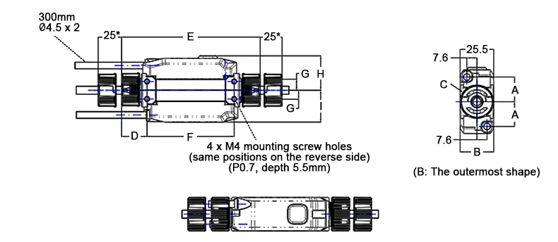 Ultrasonic water flow sensor dimension