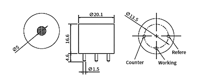 VOC gas sensor dimension