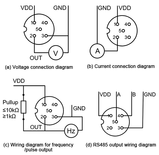 Vortex flow sensor wiring diagram