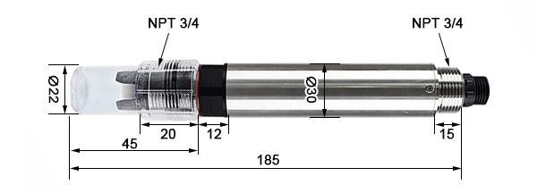 Water hardness sensor dimension