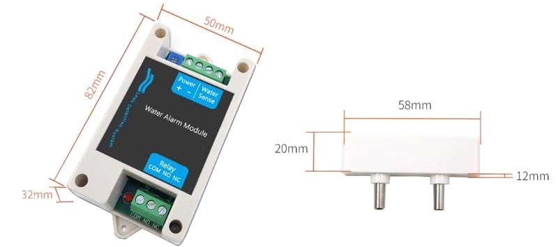 Water leak sensor module size