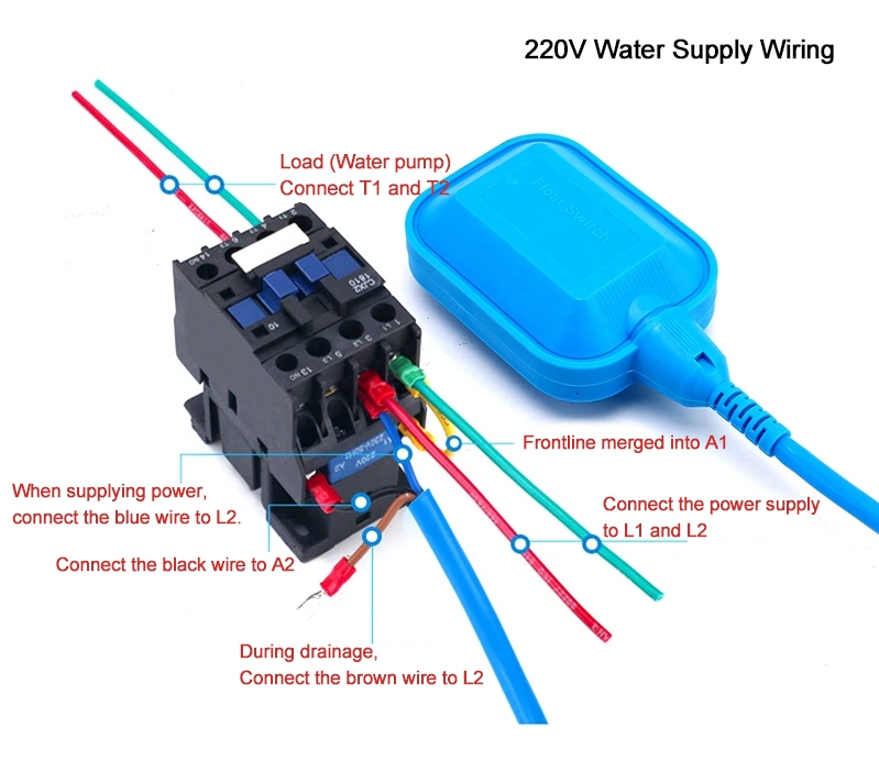 Water level float switch wiring diagram