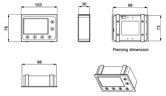 Water metering device dimension