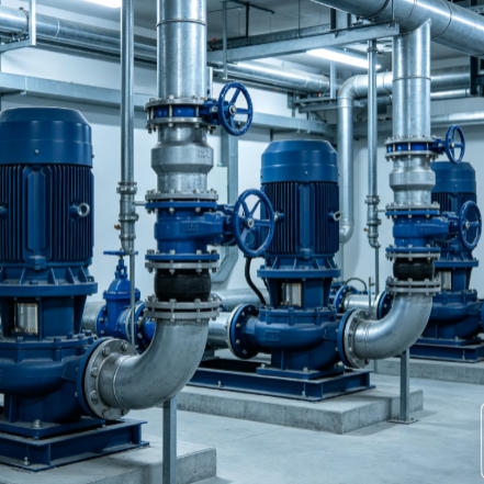 4-20mA vibration transmitter installed on industrial circulating water pump for continuous long-term motor vibration monitoring