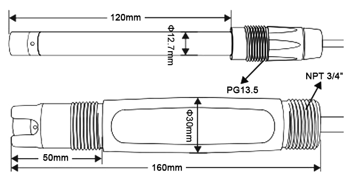 Nitrate sensor dimension