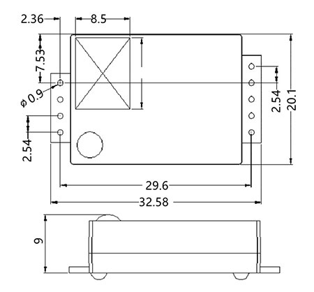 Waterproof co2 sensor dimension