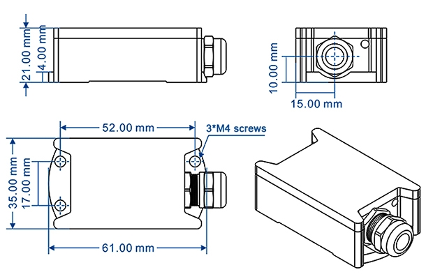Waterproof inclinometer sensor dimension
