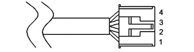 Waterproof ultrasonic sensor 4-pin wiring diagram and pinout.