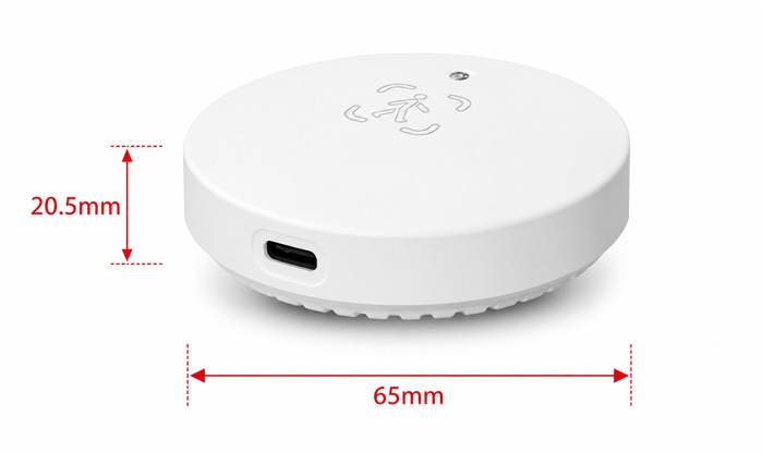 WiFi human presence sensor dimension diagram showing size specifications