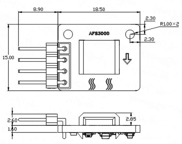 Wind sensor module dimension