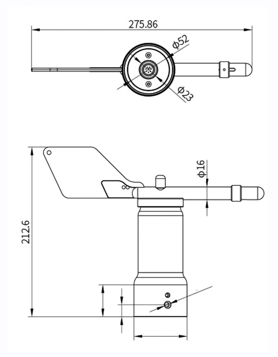 Wind vane sensor dimension