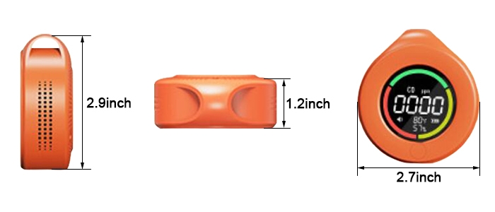 Wireless carbon monoxide sensor dimension