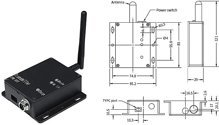Wireless load cell transmitter size