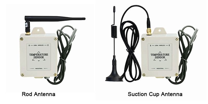 Wireless temperature sensor antenna type