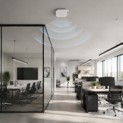 Zigbee human presence sensor enabling office automation and lighting control